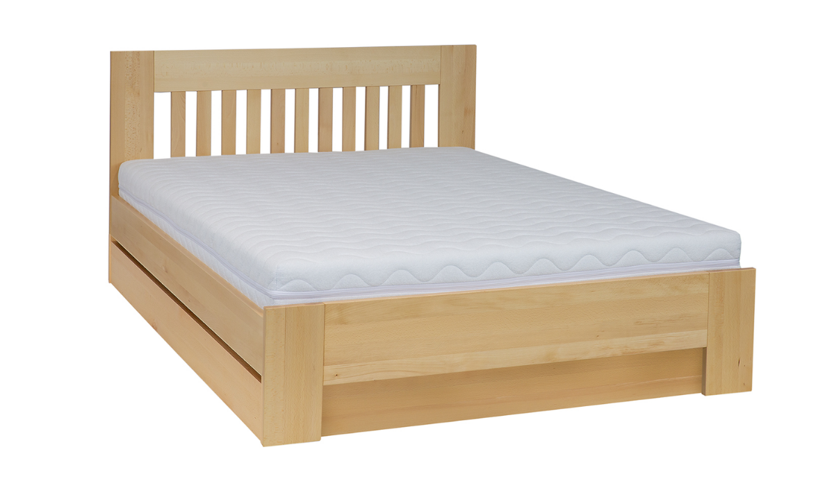 Łóżko z pojemnikiem bukowe LK186 BOX